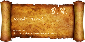 Bodnár Mirkó névjegykártya